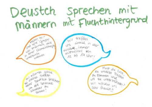 Deutsch sprechen mit Männern mit Fluchthintergrund