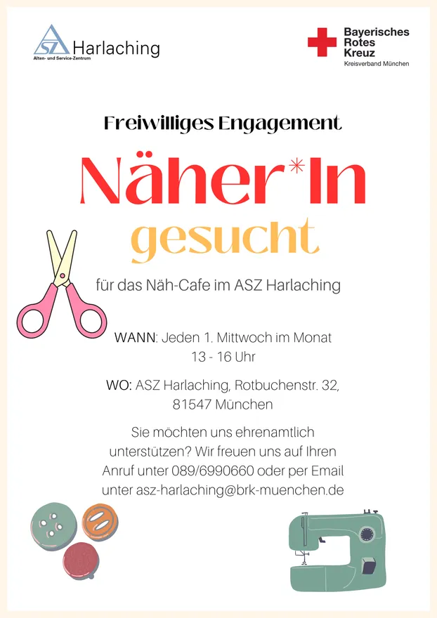 Näh-Café für Senior*innen by BRK Alten- und Service-Zentrum Harlaching