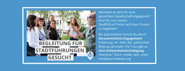 Stadtführungen zum Thema "Leben auf der Straße" begleiten bei querstadtein e.V.