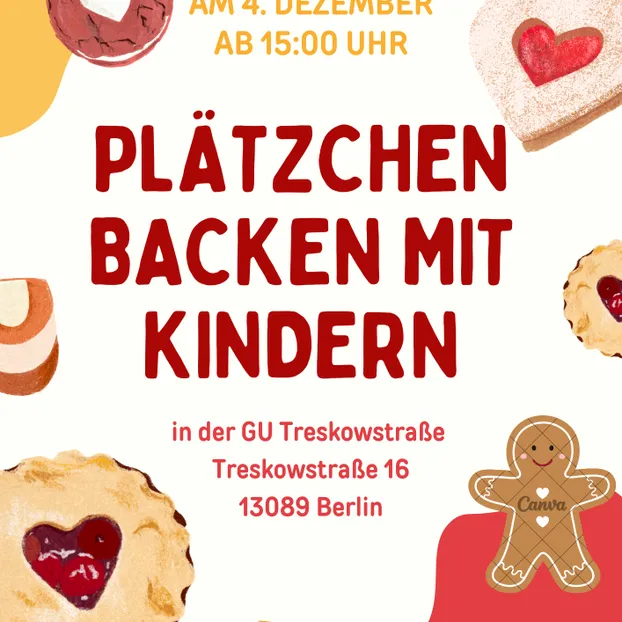 Plätzchen backen mit Kindern in einer Gemeinschaftsunterkunft für geflüchtete Menschen  by GU Treskowstraße - LfG-B